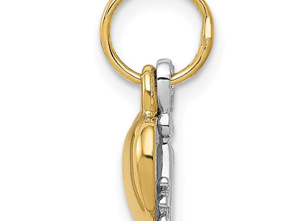 14K gold heart pendant, alternate view