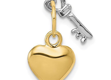 14K gold heart pendant, further view