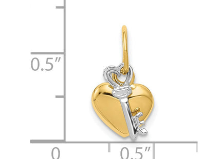 14K gold heart pendant, another view