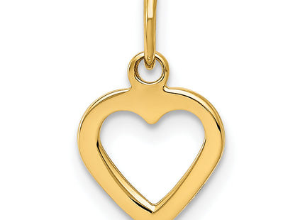14K Polished Cut-out Heart Pendant, 15 x 9mm