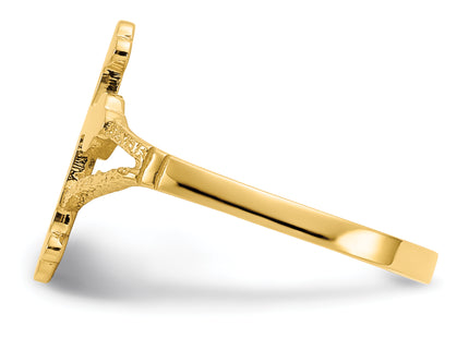 14k Polished Cross Ring