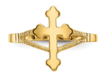 14k Polished Cross Ring