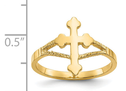 14k Polished Cross Ring