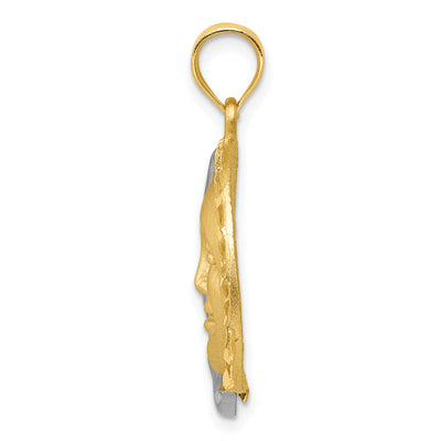 14K Two-tone Sun and Moon Charm, 28 x 20mm
