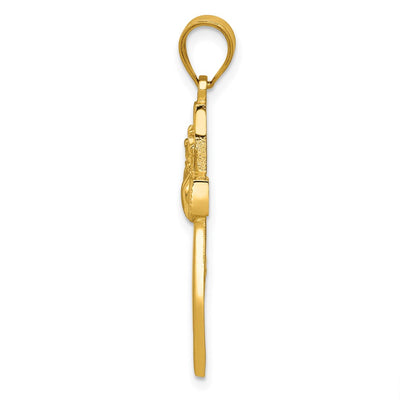 14K Claddagh Cross Pendant