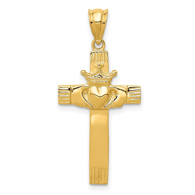 14K gold claddagh pendant