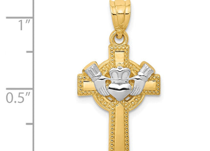 14k Yellow & Rhodium Pendants Style D859 - Classique Jewelry Inc.