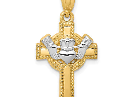 14k Yellow & Rhodium Pendants Style D859 - Classique Jewelry Inc.