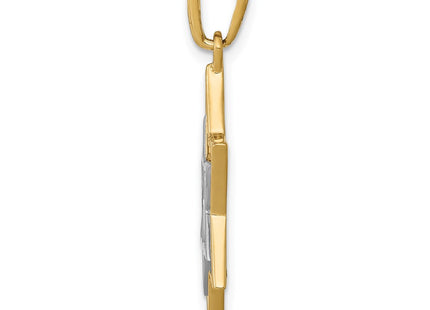 14k Yellow & Rhodium Jewelry Style D895 - Classique Jewelry Inc.