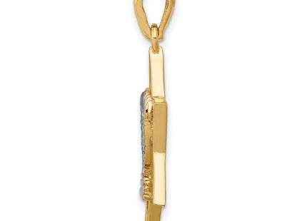 14k Yellow & Rhodium Jewelry Style D896 - Classique Jewelry Inc.
