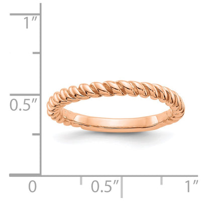 14K Rose Gold Polished Twisted Band