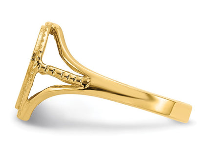 14K gold moon charm, further view