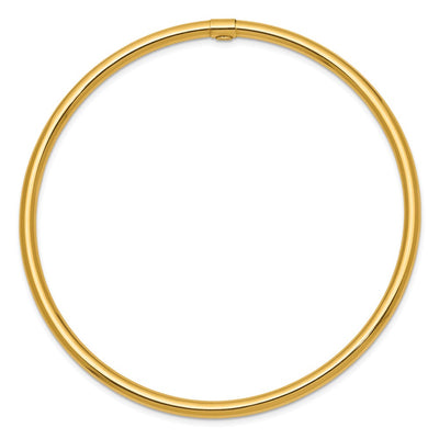 14K Polished Round Tube Slip-on Round Bangle Bracelet