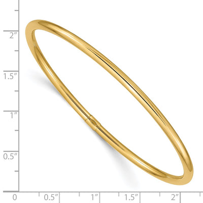 14K Polished Round Tube Slip-on Round Bangle Bracelet
