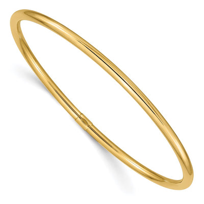 14K Polished Round Tube Slip-on Round Bangle Bracelet