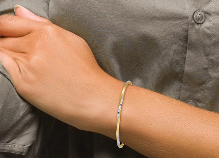 14K gold oval bangle, further view