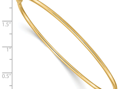 14k Polished Hinged Oval Bangle Bracelet, 7 x 2mm
