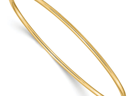 14k Polished Hinged Oval Bangle Bracelet, 7 x 2mm