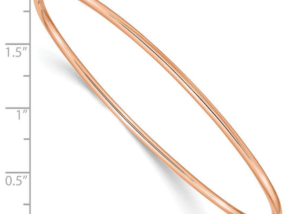 14k Rose Gold Polished Hinged Oval Bangle Bracelet (Style DB495R)