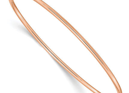 14k Rose Gold Polished Hinged Oval Bangle Bracelet (Style DB495R)