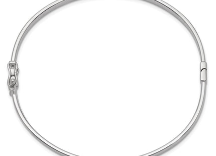 14K white gold oval bangle, alternate view