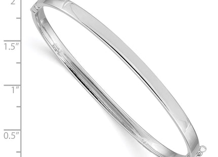 14K white gold oval bangle, another view