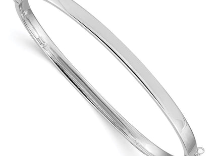 14K white gold oval bangle