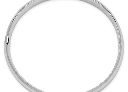 14K white gold oval bangle, alternate view