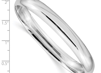 14K white gold oval bangle, another view
