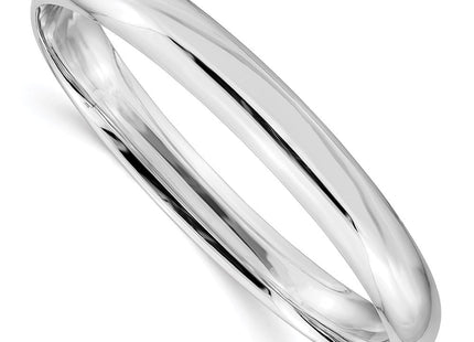 14K white gold oval bangle