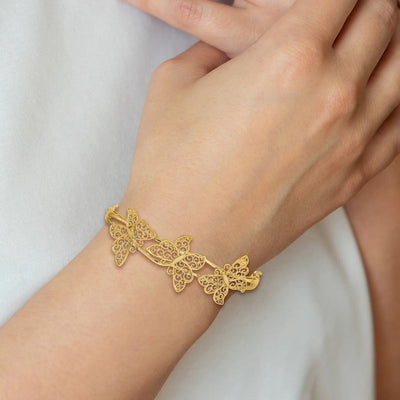 14K Polished Cuff Bangle Bracelet