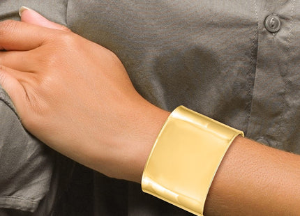 14k Polished Cuff Bangle Bracelet (Style DB558)