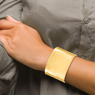 14K Polished Cuff Bangle Bracelet