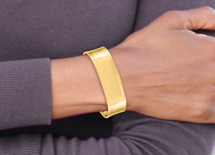 14k Polished Cuff Bangle Bracelet