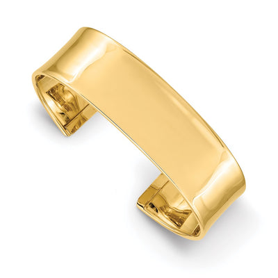 14K Polished Cuff Bangle Bracelet