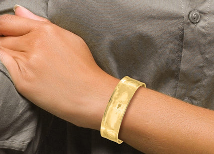 14k Hammered Polished Cuff Bangle Bracelet (Style DB562)