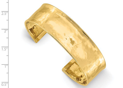 14k Hammered Polished Cuff Bangle Bracelet (Style DB562)