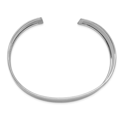 14K White Gold Polished Cuff Bangle Bracelet