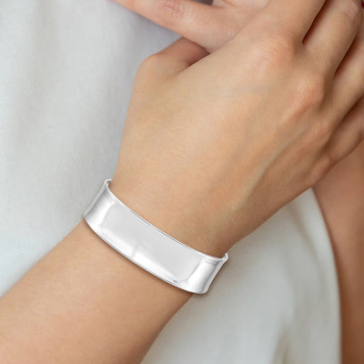 14K White Gold Polished Cuff Bangle Bracelet
