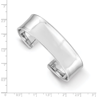 14K White Gold Polished Cuff Bangle Bracelet