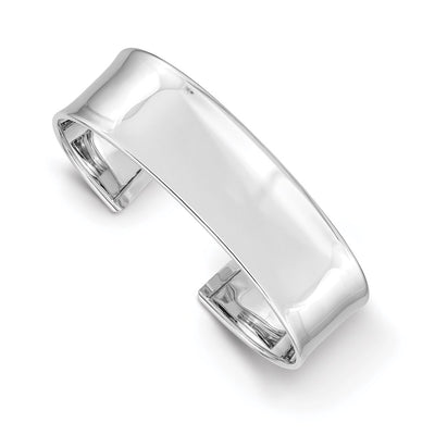 14K White Gold Polished Cuff Bangle Bracelet