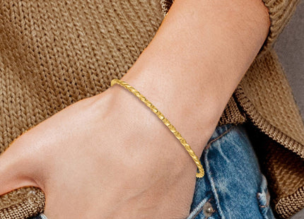14K white gold bangle, further view