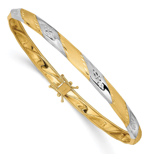 14k Yellow & Rhodium Bracelets Style DB597 - Classique Jewelry Inc.