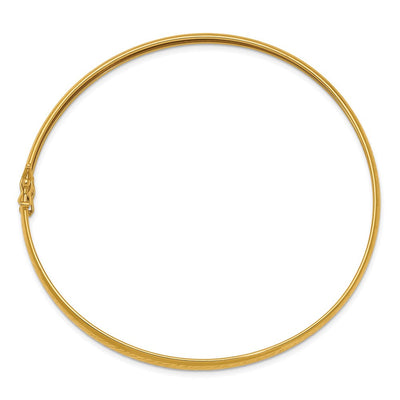 14K Polished Diamond-cut Flexible Round Bangle Bracelet, 8.5 x 4.25mm