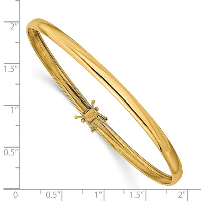 14K Polished Flexible Round Bangle Bracelet