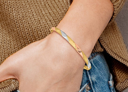 14k Yellow & Rhodium Bracelets Style DB606 - Classique Jewelry Inc.