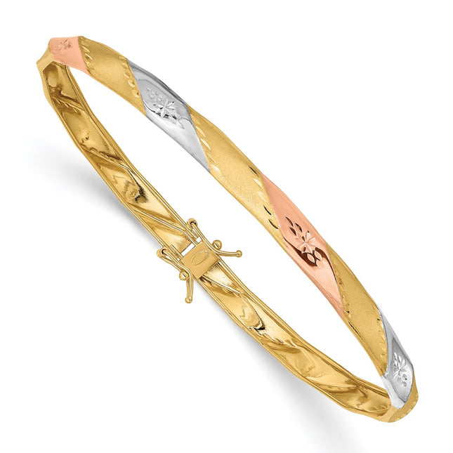 14k Yellow & Rhodium Bracelets Style DB606 - Classique Jewelry Inc.