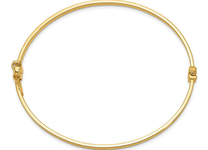 14k Polished Hinged Oval Bangle Bracelet (Style DB615)