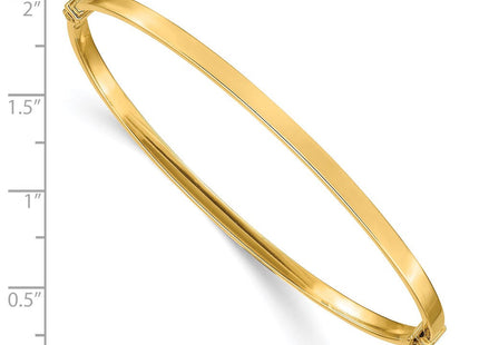 14k Polished Hinged Oval Bangle Bracelet (Style DB615)