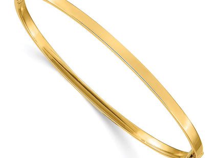 14k Polished Hinged Oval Bangle Bracelet (Style DB615)